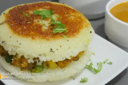 इडली सेन्डविच मसाला । Stuffed Rava Idli Sandwich